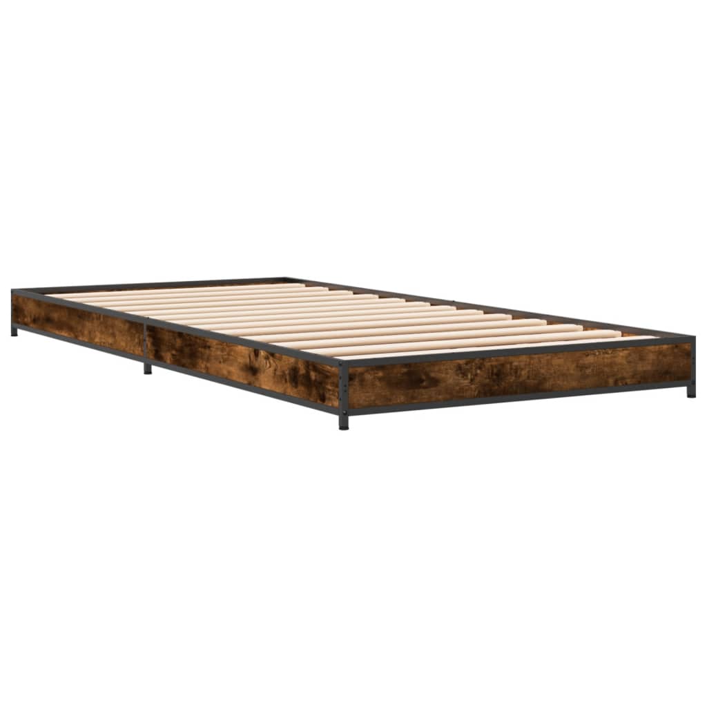 Bed Frame without Mattress Smoked Oak 100x200 cm